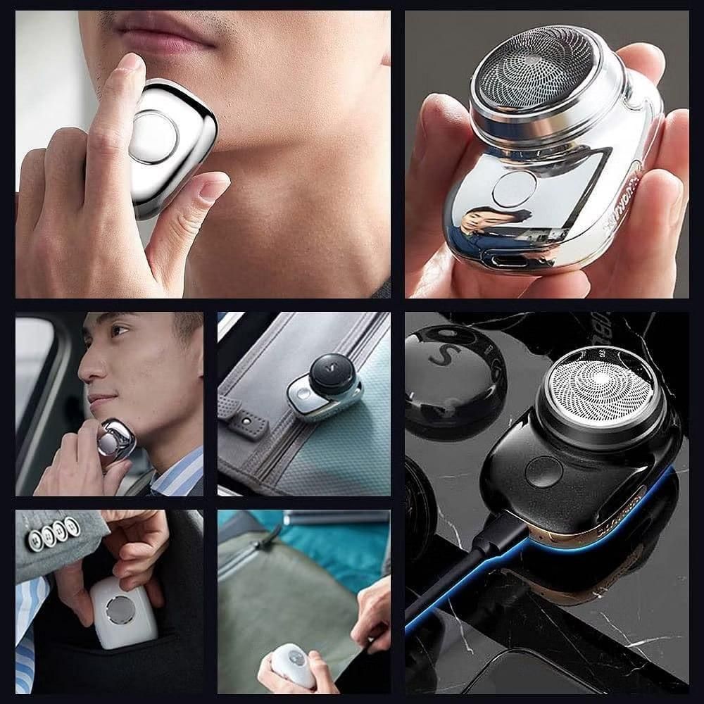Men Electric Shaver Mini Portable Rotary Facial Shaver